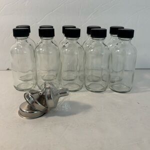 Clear 2 oz Glass Bottles with Lids, Set of 10